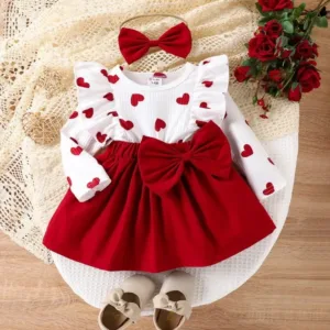 winter baby girl ❤️ heart print